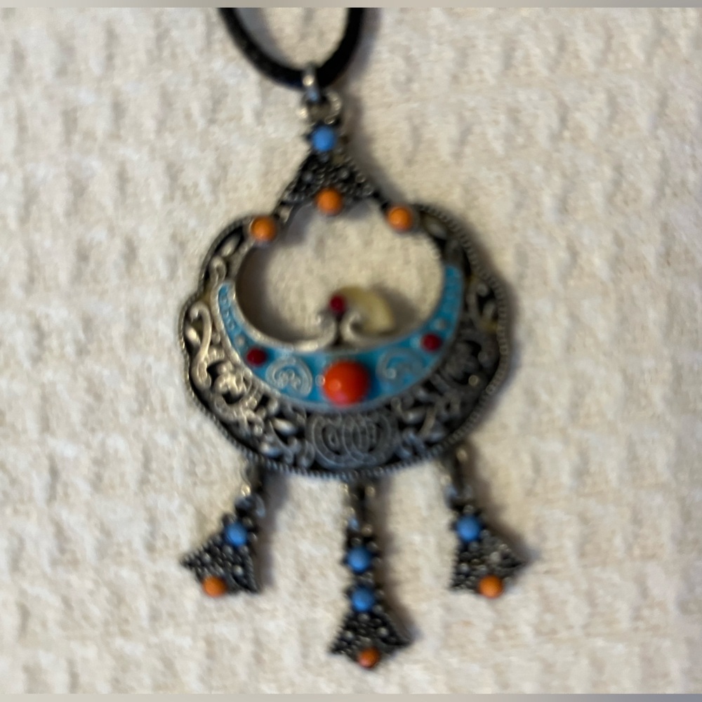 Bohemian Silver and Blue Pendant